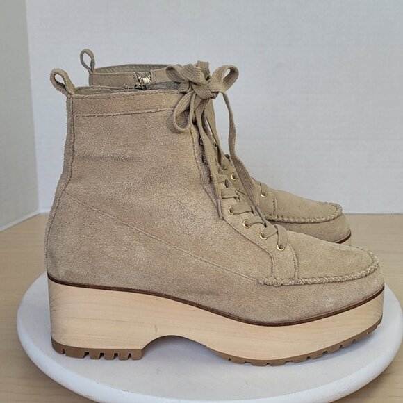 Kelsi Dagger Brooklyn Whip Clog Suede Booties Fawn Color Size 10 - Picture 2 of 16